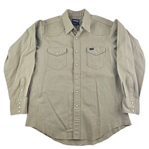 Wrangler Men's Cowboy Cut Twill Long Sleeve Snap Front Western Work Shirt 17-35